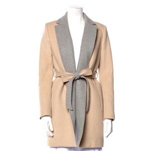 Beautiful Theory Cream and Gray Wool Wrap Coat SZ: P (0)